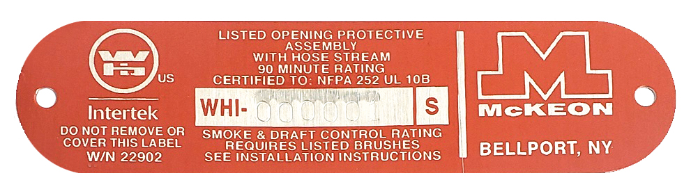 Intertek Label for the D400 Fire shutter curtain