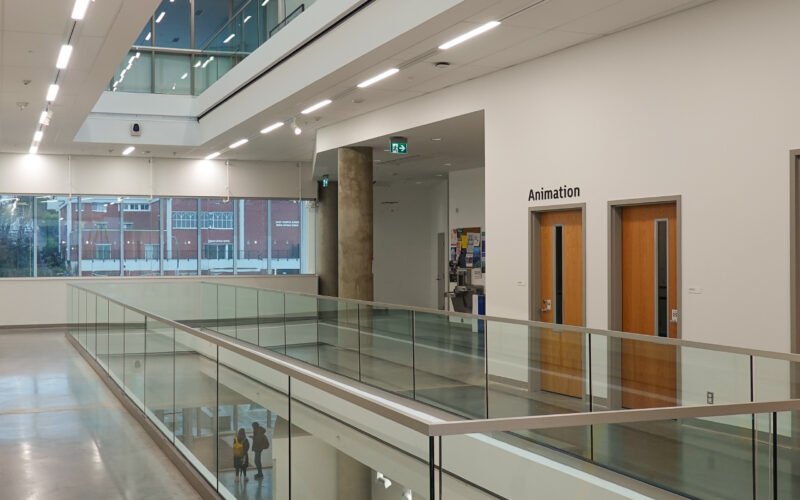 Two-story atrium at Emily Carr University